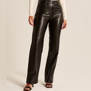 Abercrombie & Fitch Curve Love Vegan Leather 90s Relaxed Pants